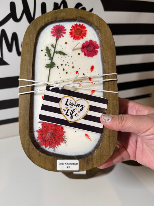 Wooden Dough Bowls Candles